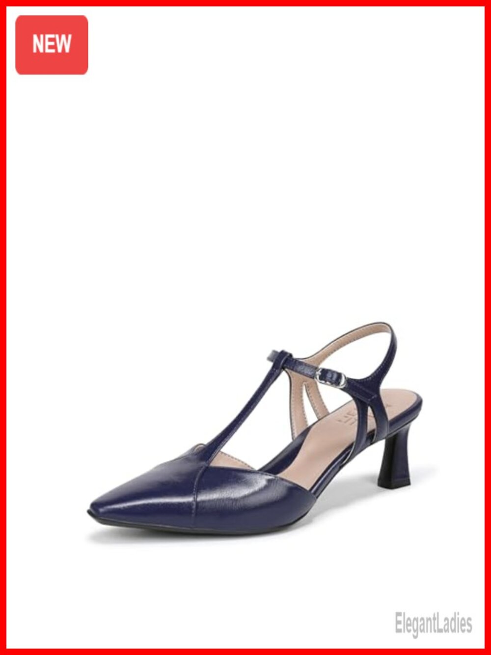 Naturalizer Torin Faux Leather Slingback Pump Snip Toe Flared Heel